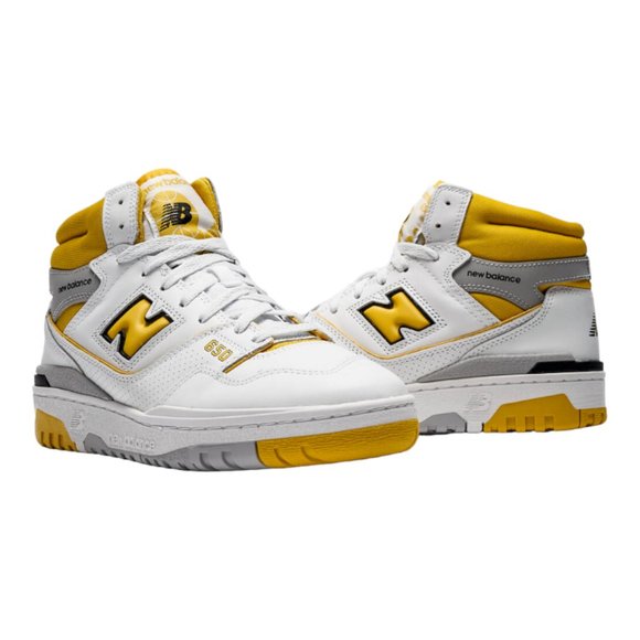 New Balance High Top Sneakers Shoes BB650RCG White Honeycomb Yellow Men\'s main image 5